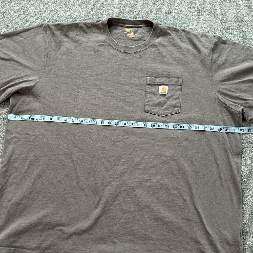 Carhartt Shirt Mens 4XL Grey Original Fit Heavyweight Cotton Pocket‎ T-shirt Big - Picture 5 of 8